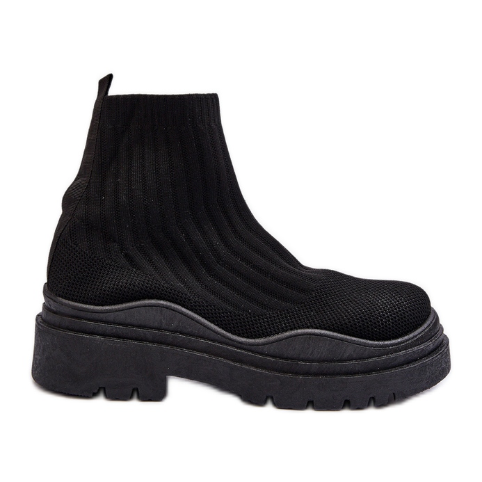 Damsvarta Elipara Slip-On sockstövlar på en massiv sula