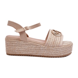 Klädd sandaler för kvinnor med flätad beige Esalena