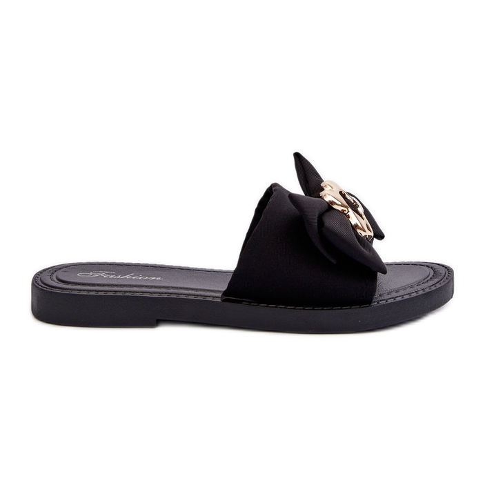 Damflip-flops med rosett Svart Arsicada
