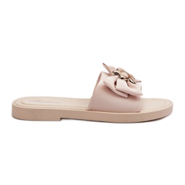 Damflip-flops med rosett Beige Arsicada