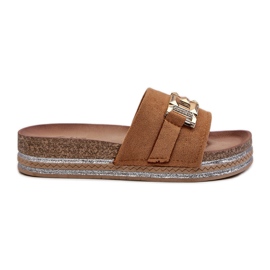 FK1 Flip-flops för kvinnor med Camel Vapireta dekoration brun
