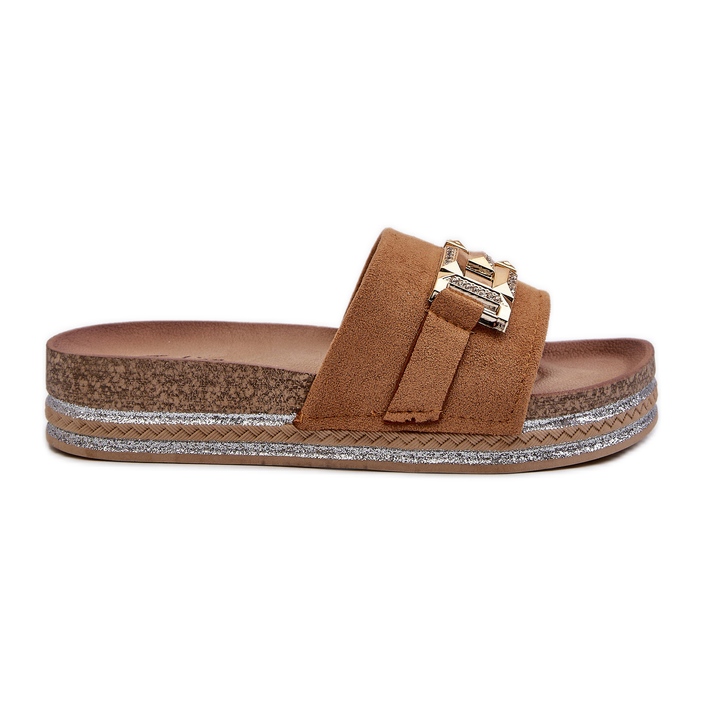 FK1 Flip-flops för kvinnor med Camel Vapireta dekoration brun