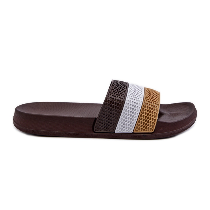 Klassiska flip-flops för män med remmar, brun Sylri