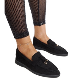 Svarta mockasiner med metallhänge från Fiorano