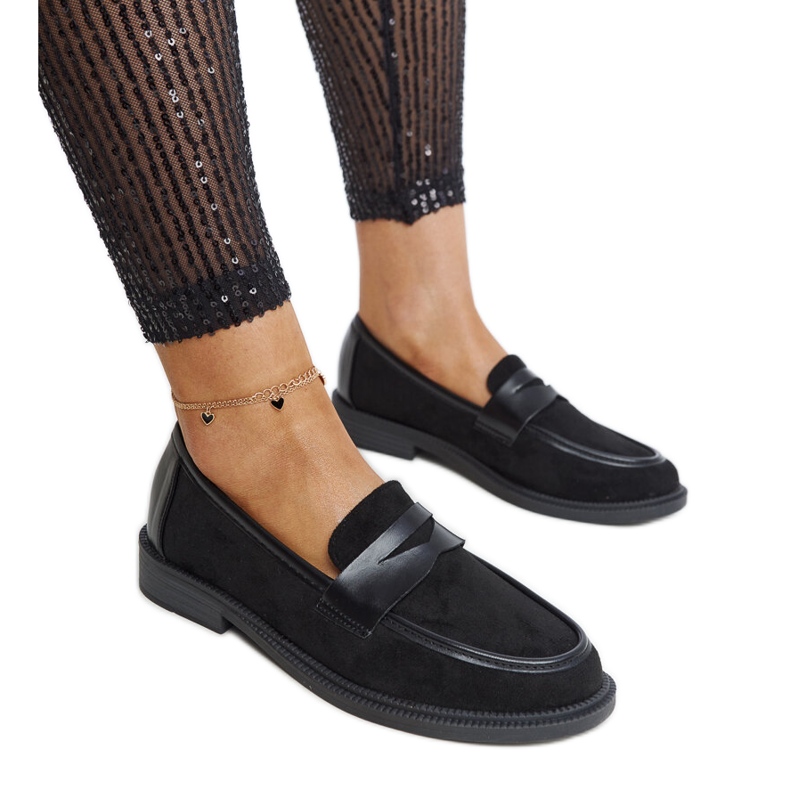 Floretta loafers i svart mocka