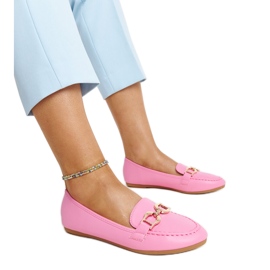 Mörkrosa mockasiner med Najla-spänne