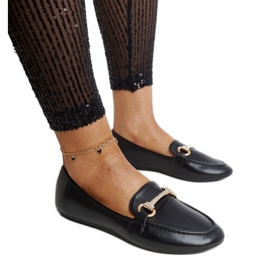 Svarta mockasiner med dekorativt spänne, Paddy