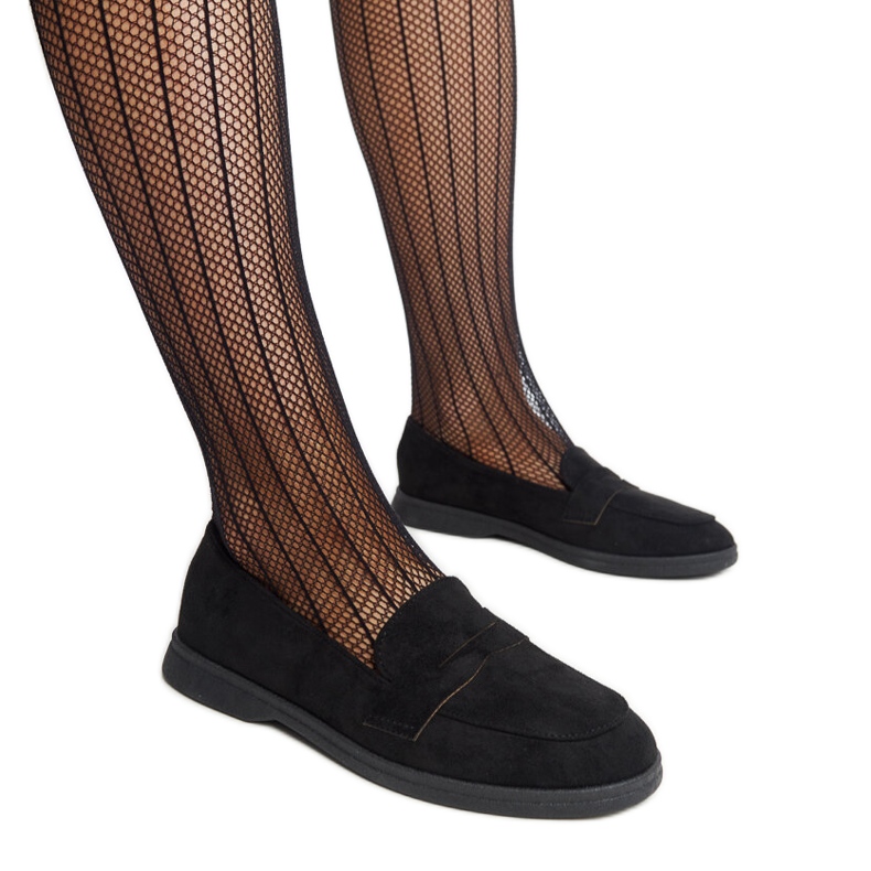 Nibras loafers i svart mocka