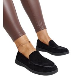 Rumay-skor i svart mocka