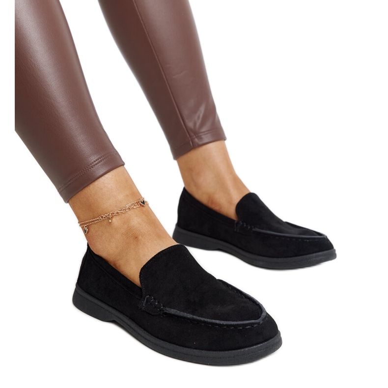 Rumay-skor i svart mocka