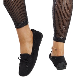 Hayam svarta mockasiner med rosett