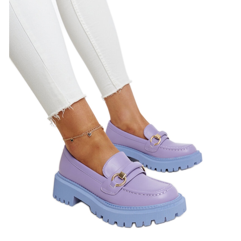 Lila loafers med Lasima-spänne violett