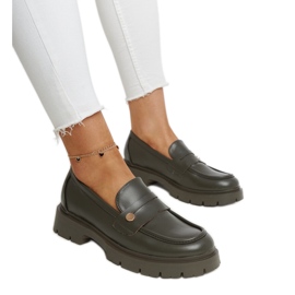 Mörkgröna Eco-lädermockasiner Mladenka