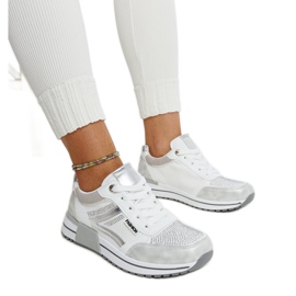 Silver plattformssneakers med Mauli-rhinestones silver-