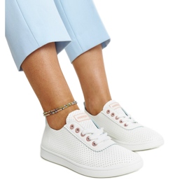 Yusra vita sneakers i ekoläder