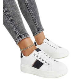 Vita och svarta sneakers med tjock Finestra-sula