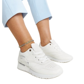 Tasnim vita sneakers i ormskinn