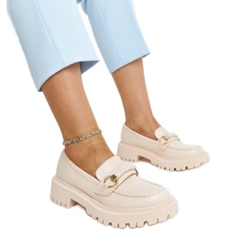 Beige loafers med Lasima-spänne