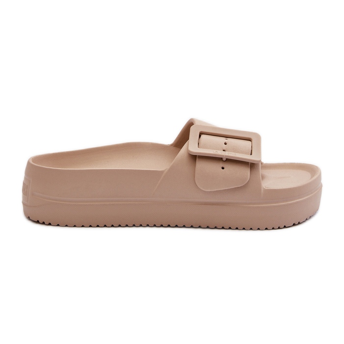Flip-flops i skum för kvinnor på plattformen med ett spänne Big Star NN274A666 Beige