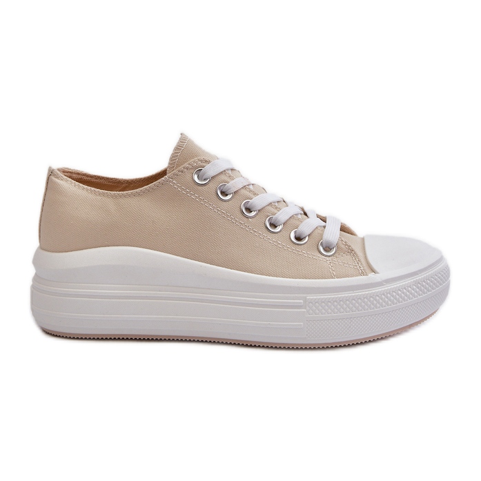 Beige Amyete Sneakers för kvinnor på en massiv plattform