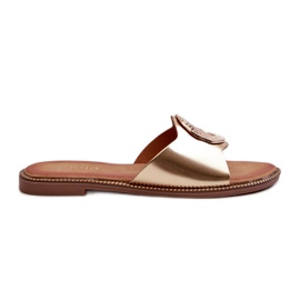 Kvinnors flip-flops med gulddekoration Clima gyllene