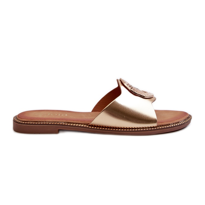 Kvinnors flip-flops med gulddekoration Clima gyllene