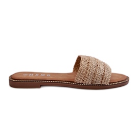 Beige Radians flip-flops dam med flätade platta klackar
