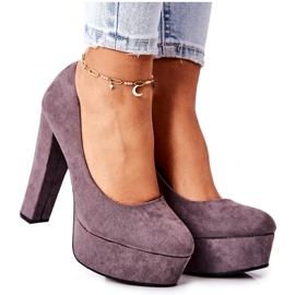 Sweet Shoes Suede kvinnors pumpar på grå plattform