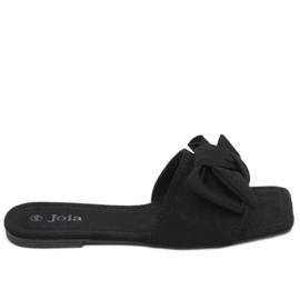 Nisha Black Square Sole Slides svart