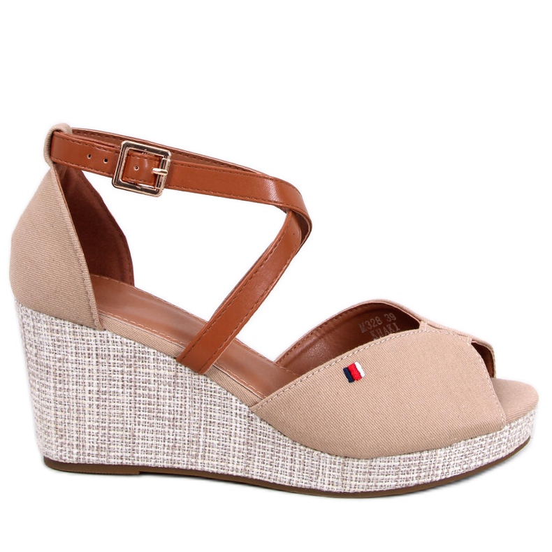 Berna Khaki sandaler med öppen tå beige