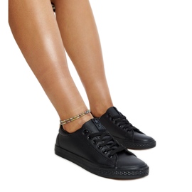 News Svarta eco-läder sneakers Luz