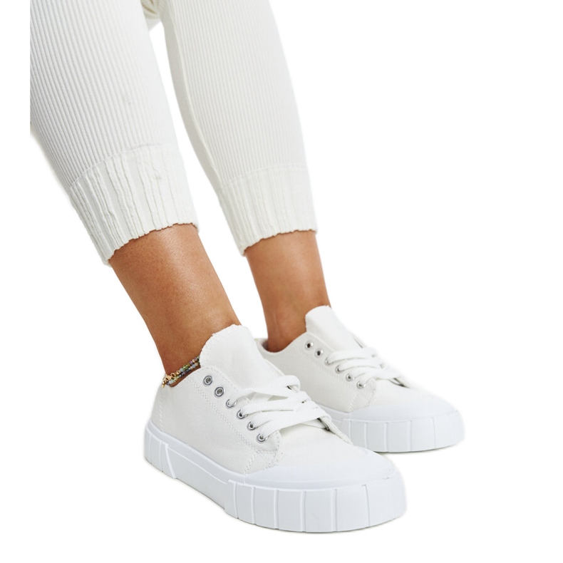 Eduards vita tyg sneakers