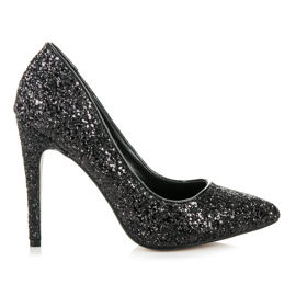 Via Giulia  Glitter höga klackar svart