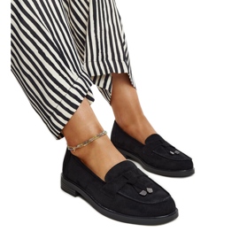 Vinceza loafers i svart mocka