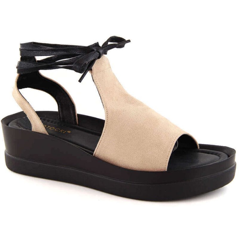 Potocki W WOL237B sandaler med snörning, beige