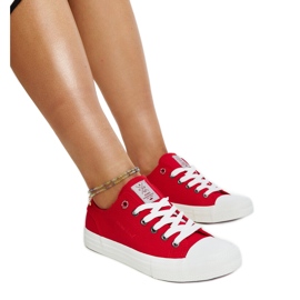 Red women's Cross Jeans sneakers röd