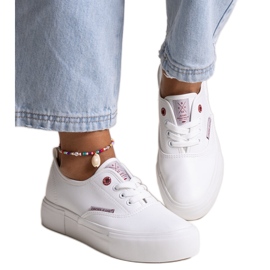 Vita damsneakers med tjock sula, Cross Jeans