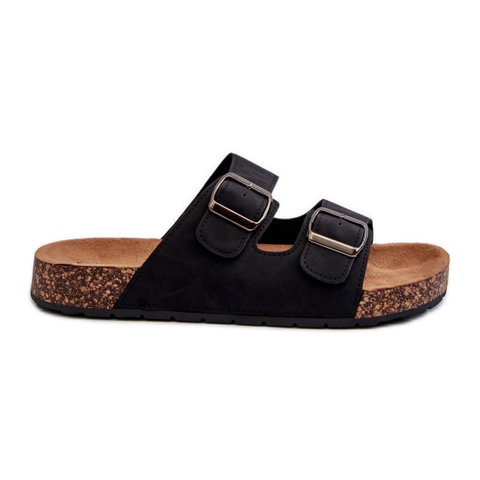 Herrflipflops med korksula, Black Rosawia svart