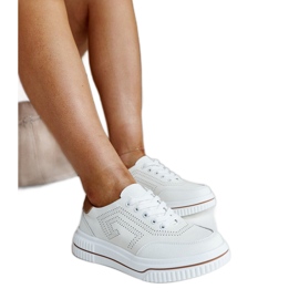 Sportskor i beige läder