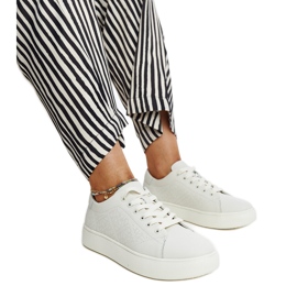 Beige läder sneakers