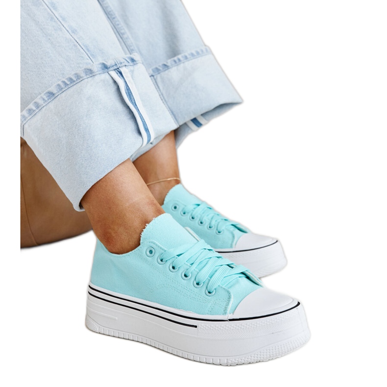 Bahira mint sneakers med tjock sula blå