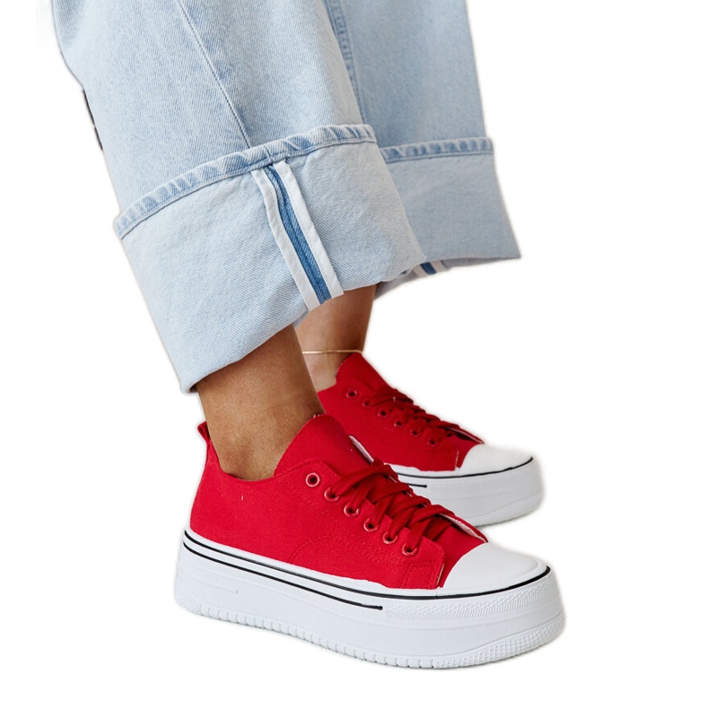 Bahira röda sneakers med tjock sula