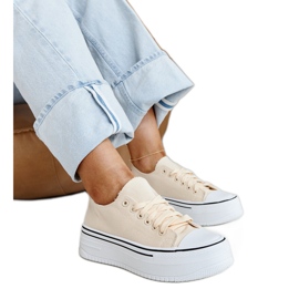 Ljusbeiga sneakers med tjock Bahirasula beige