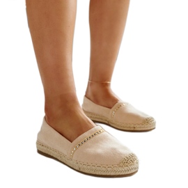 Ljusbeiga espadrillor med Abia strass beige