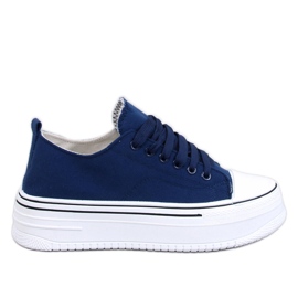 Loic Navy sneakers med hög sula blå