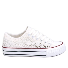 Ferrie White sneakers i spets vit