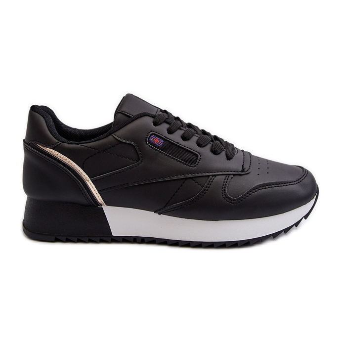 Merida Black Lace-up Platform Lädersportskor svart