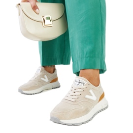 Beige sneakers med tjockare Olonio-sula