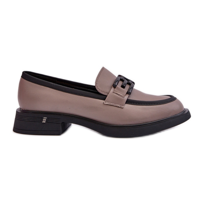 Vinceza Eleganta lädermockasiner för kvinnor, mörkbeige triana grå