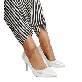 Silvermetallic höga klackar med Paume-läderinlägg